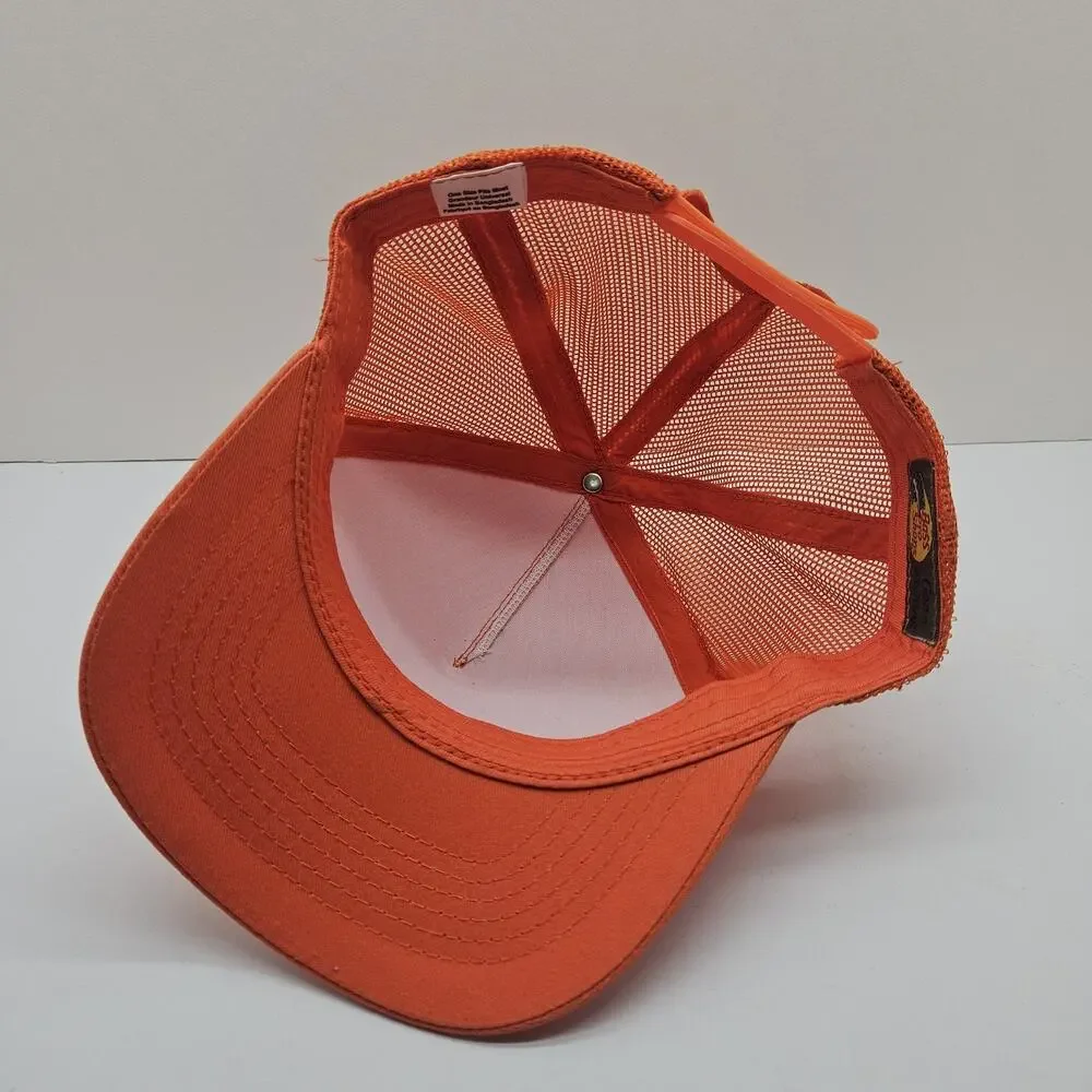 Bass Pro Shops Gone Fishing Hat Bright Orange Mesh Logo Snapback - Picture 5 of 7
